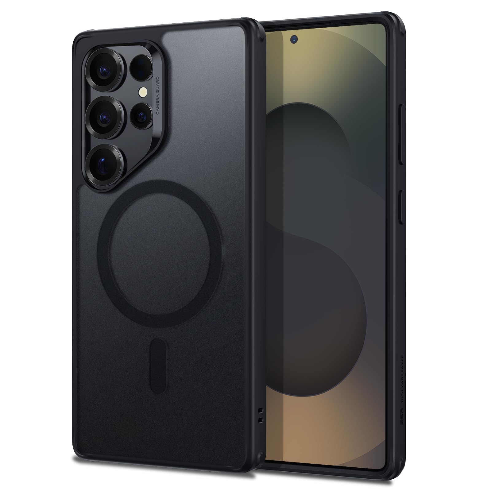 Sounce Samsung Galaxy S25 Ultra Case, Compatible with MagSafe, Magnetic Case for Samsung Galaxy S25 Ultra, Military-Grade Protection, TPU, Classic Hybrid Case (HaloLock), Frosted Black