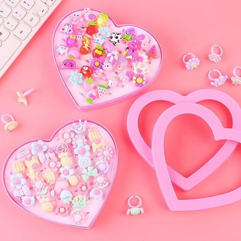 girls finger rings for girls Finger Rings Pretend Dress Up Play Rings - Pack of 36 pieces with box 1
