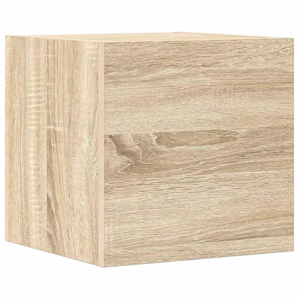 Set di 7 mobili TV a parete in rovere Sonoma
