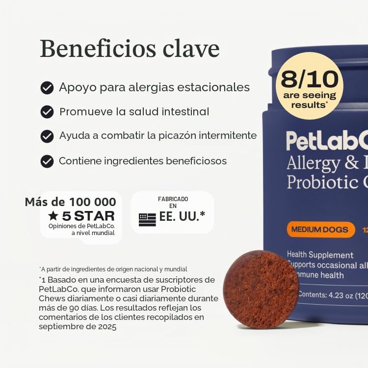 Probióticos para perros con producción de levaduras saludables masticables PetLab Co. 3