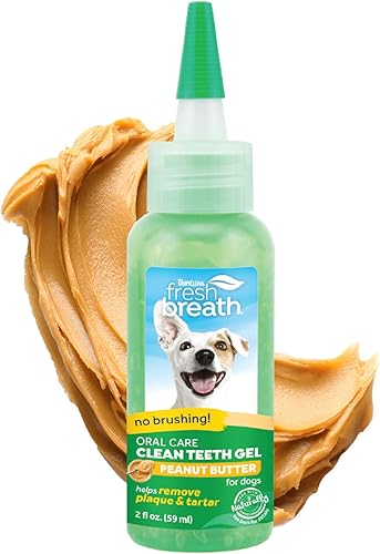 TropiClean Fresh Breath - Gel para el cuidado bucal de los dientes limpios para perros - Gel de pasta de dientes para el cuidado dental ayuda a