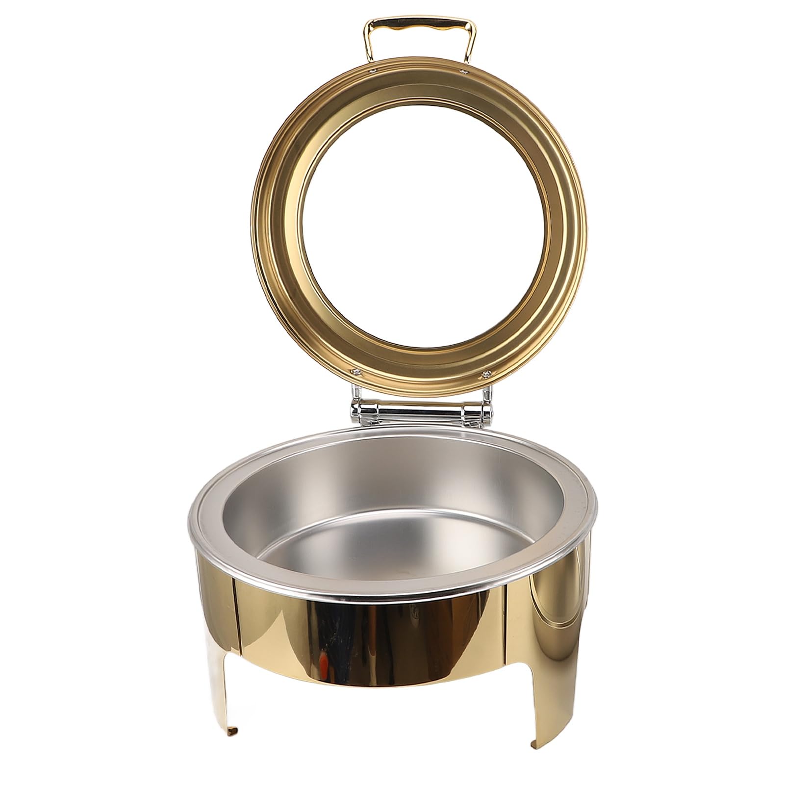 WENMILY Chafing Dish Buffet Set – 2x Edelstahl-Warmhaltebehälter 5L, Gold/silber, Mit Rollrand-Design