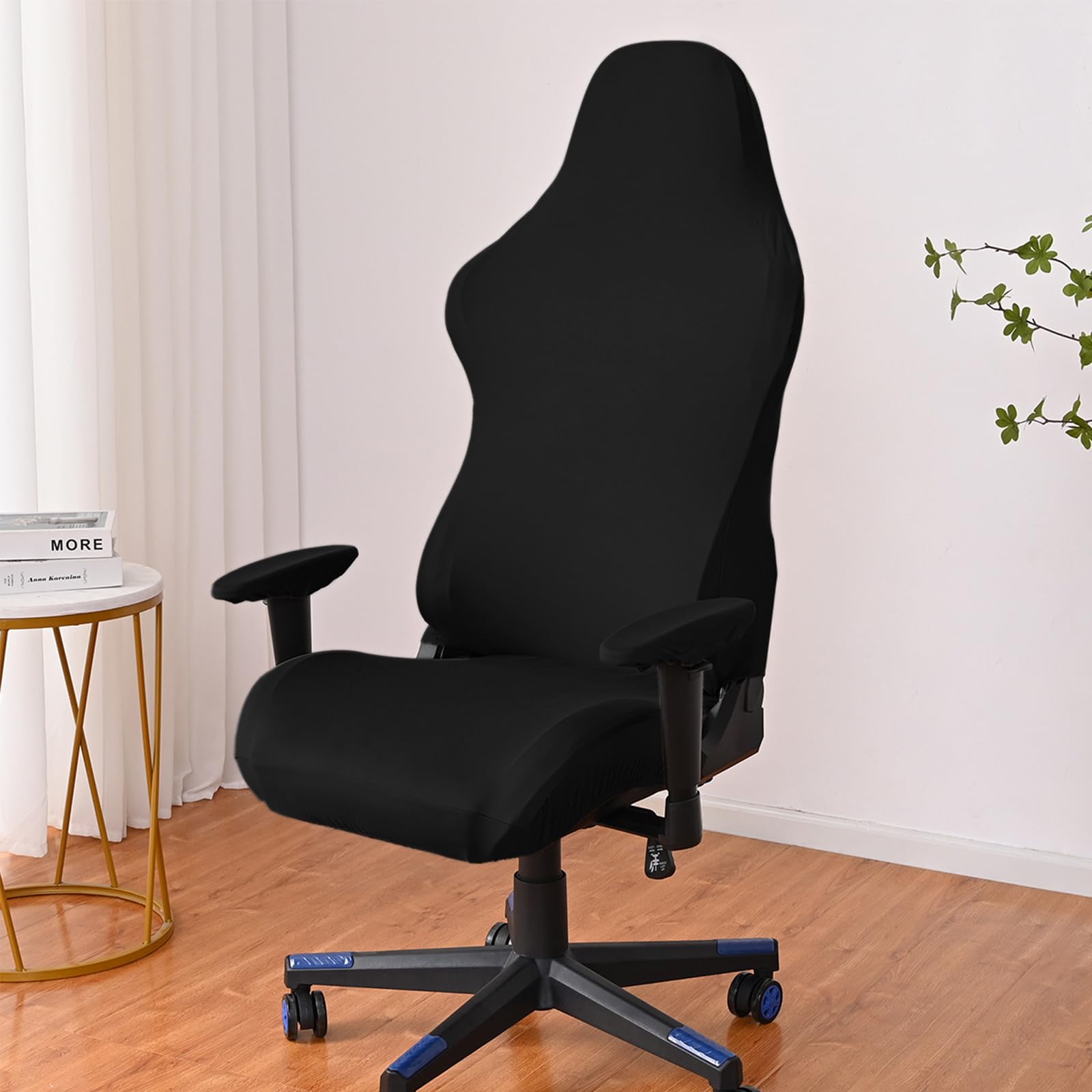 Guanici 4 Pieces Protective Cover for Gaming Chair Cover Scratch Resistant Covers Office Chair Cover Set for Computer Chairs Armchairs Swivel Chairs Gaming Chairs (Black) - Image 4