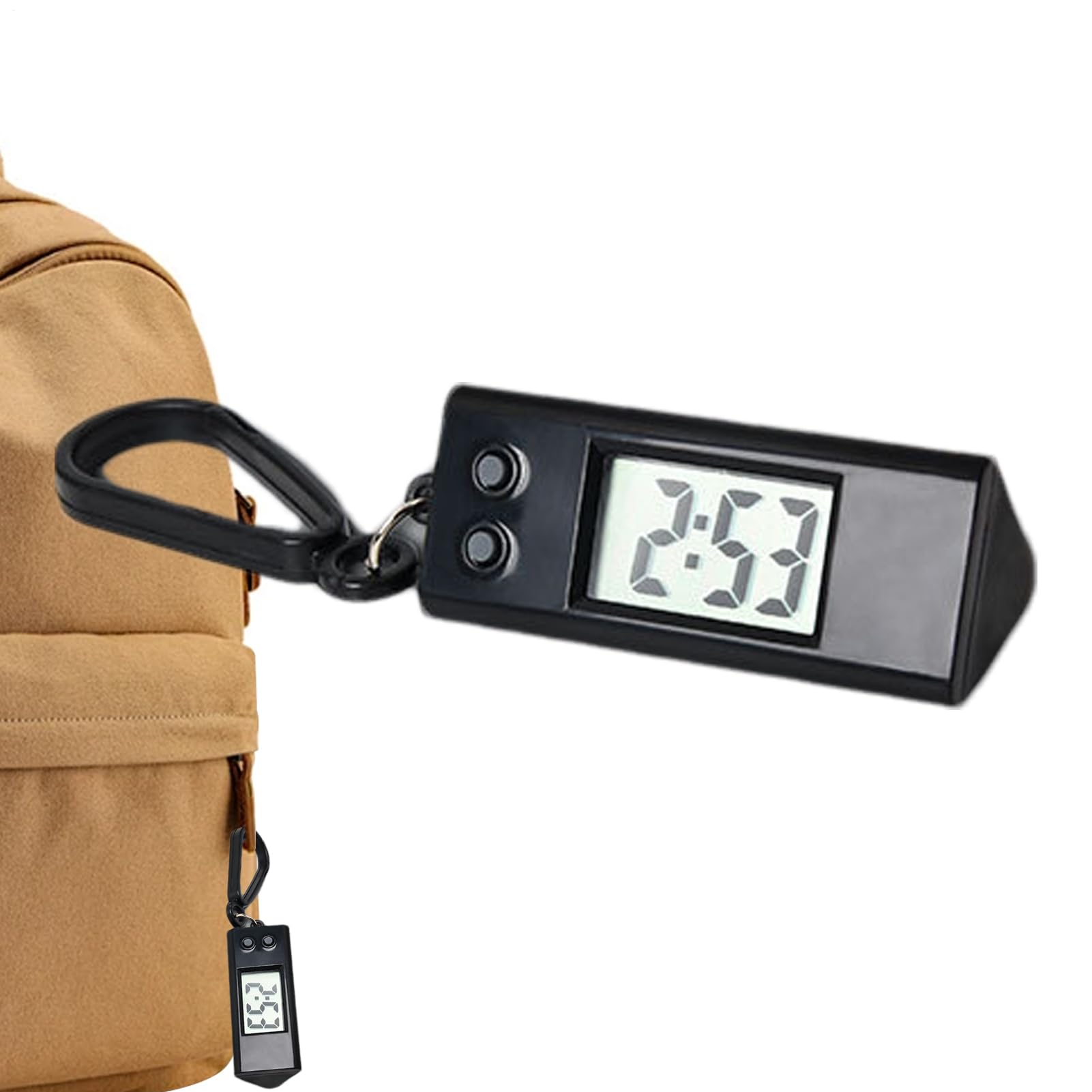 Genérico Mini Llavero De Reloj Digital – Pequeño Reloj De Bolsillo LCD Silencioso Colgante para Estudiantes Y Niños | Relojj Colgante De Mochila Portátil, Visualización De La Hora, Bonito Accesorio