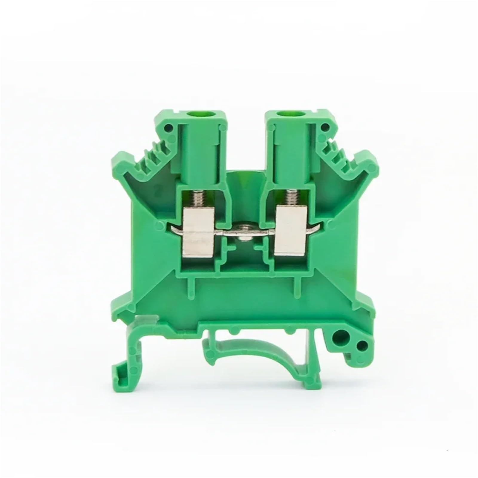 10 bloques de terminales de riel DIN UK-3N, universales, for conexión por tornillo de conductor, conectores de regleta de terminales eléctricas UK3N(Green)