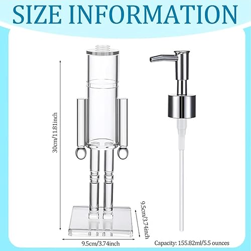 Miniatura 3 de Dispensador de jabón Cascanueces, Dispensador de jabón navideño Cascanueces de acrílico transparente, Dispensador decorativo recargable con Bomba