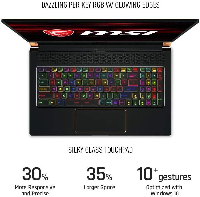 MSI GS75 Stealth-248 17.3" Gaming Laptop, 144Hz Display, Thin Bezel, Intel Core i7-9750H, NVIDIA GeForce RTX2070, 32GB, 512GB NVMe SSD, Thunderbolt 3