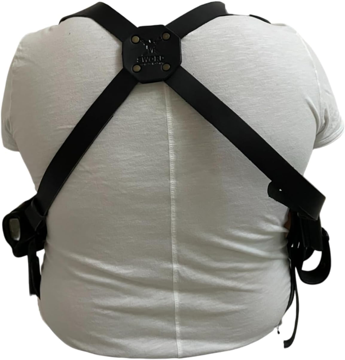 Rig for 1911 Leather Shoulder Gun Holster COLT 1911/Handgun Holster-Mag Pouch-Shoulder-Tie Down Straps Set (Hand Right)