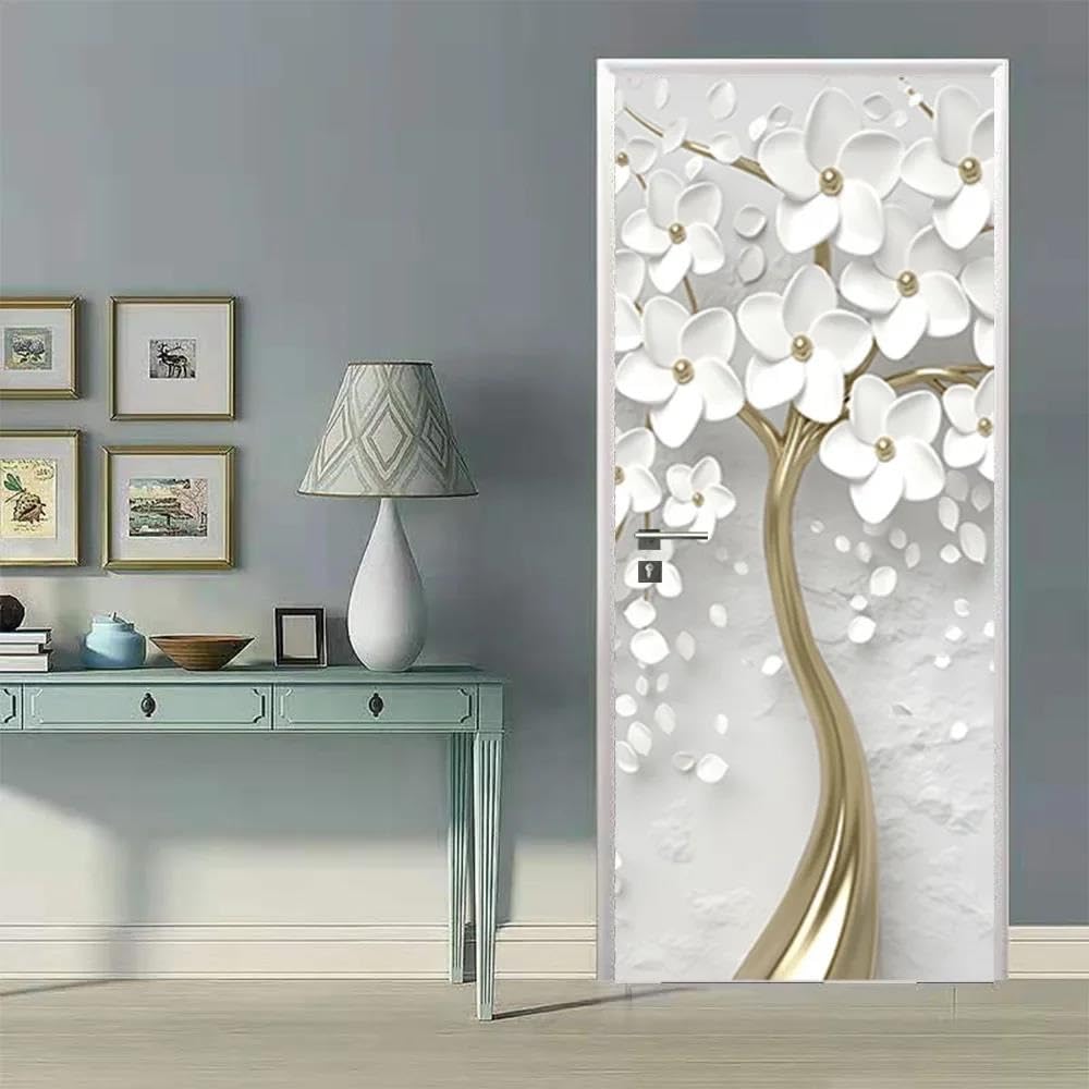Papier peint autocollant de porte 3D avec bande de ligne abstraite 85x215cm