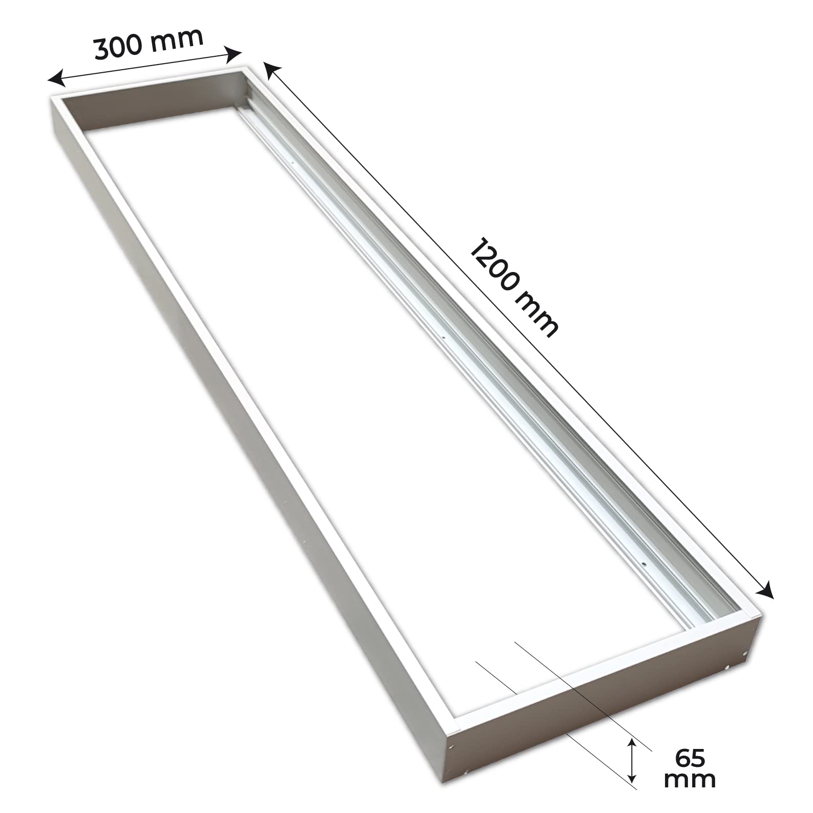 LED ATOMANT Lot de 2 Kit de Pose en Saillie pour Panneau LED Slim 120x30, Aluminium Laqué Blanc, Panneau non inclus