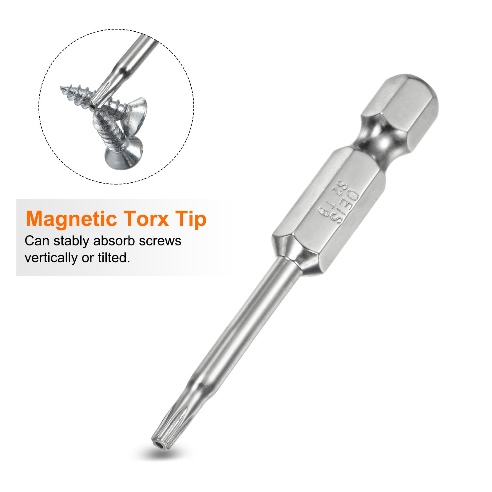 QUARKZMAN 2pz T9 Bit Torx di Sicurezza 1/4" Gambo Esagonale 2" Lungo Acciaio S2 Magnetica Antimanomissione Star Bits Cacciavite Testa Torx con Foro per Rimuovere Viti Fissaggio