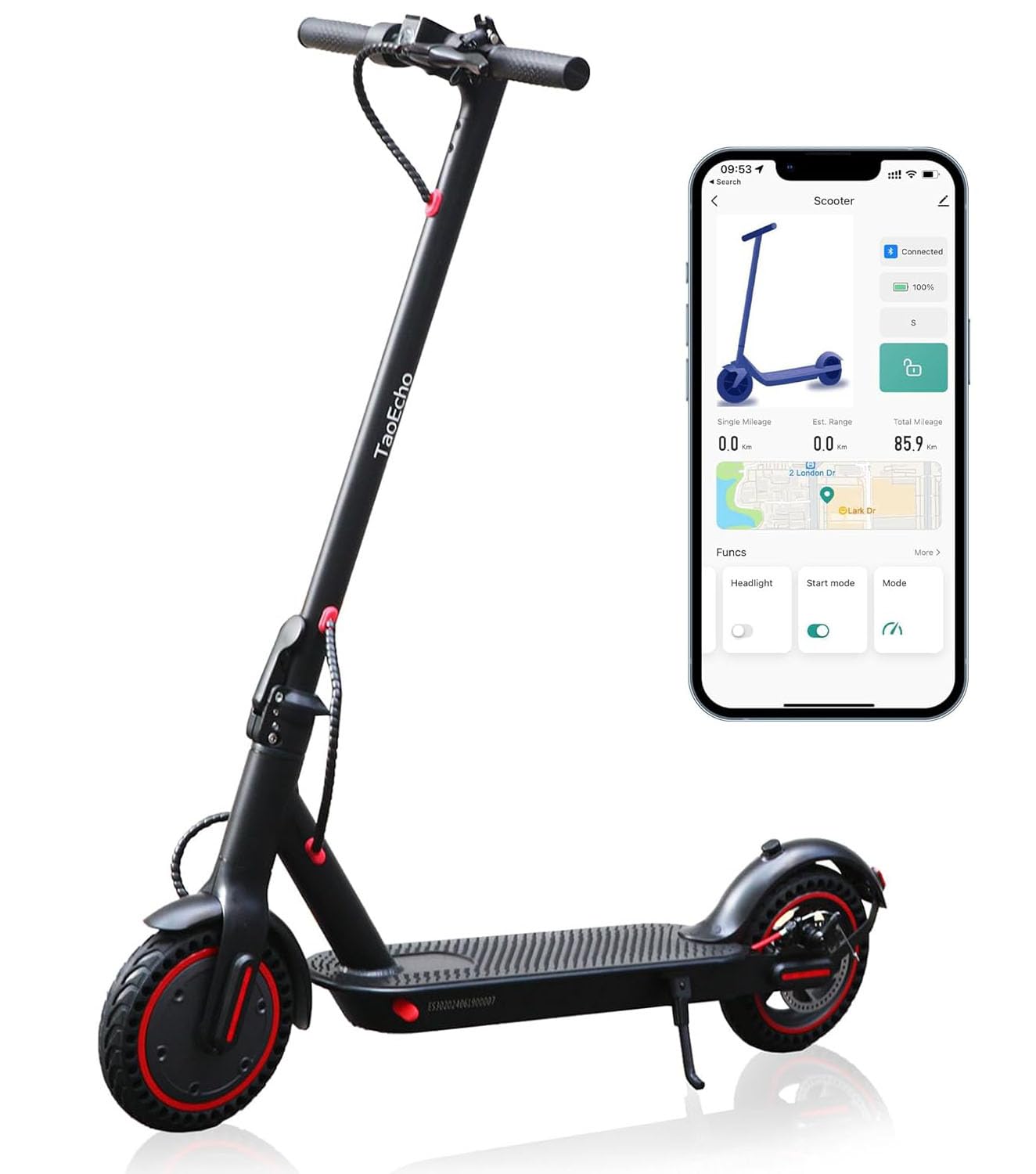 Electric Scooter for Adults, 350W Motor, Up to 19 Miles Long-Range and 19 MPH Portable Foldable Commuting Scooter 8.5" Tires, Electric Kick Scooter with Dual Braking System and App Control