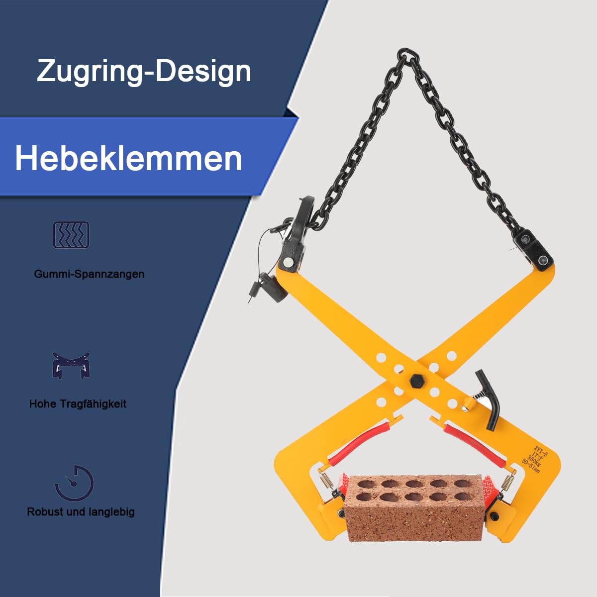 Bordsteinzange Steinzange 350kg Versetzzange 30-51cm Verstellbar