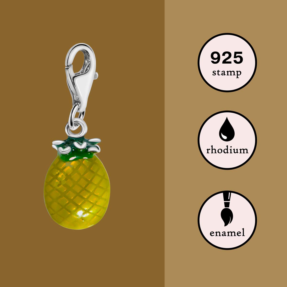 Quiges Charm Pendentif en Argent 925 Fruits et Baies avec Fermoir