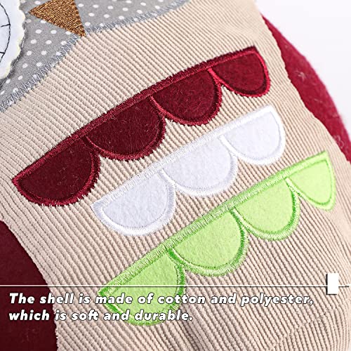 Sanlykate Fabric Decorative Door Stopper, 2.2Lb Cute Interior Animal Doorstops, Anti Collision Heavy Duty Door Stoppers For Home, Book Stopper Weighted Floor Wall Protector, Owl Khaki #TOP4