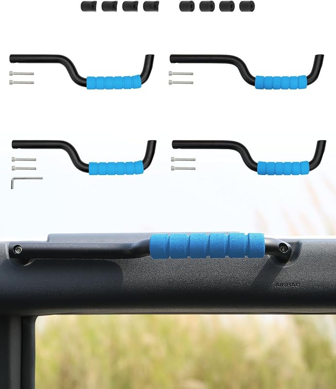 Alças de apoio para barra de segurança ROADER para Ford Bronco 4 portas 2021–2025 – Azul, kit com 4 unidades