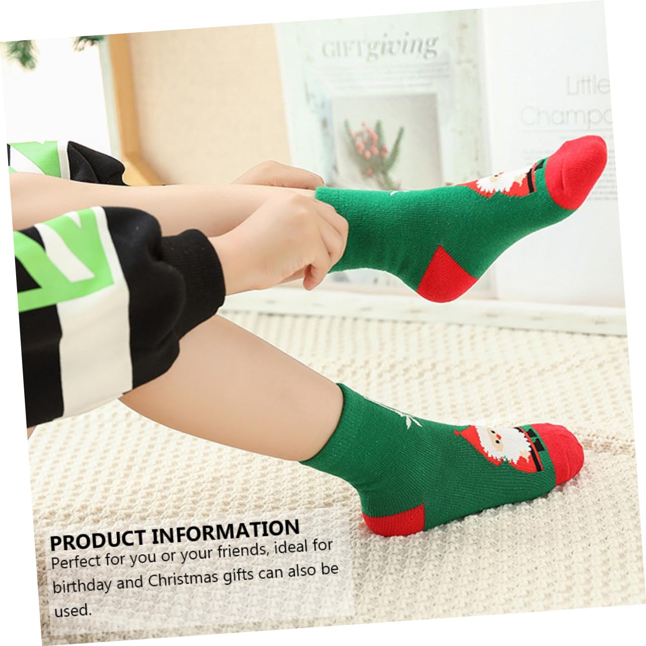 5 Paia Calzini Natale Calzettoni di Cotone Morbidi Lunghi con Motivi Cartoni Animati per Anni Calzini Natalizi Unisex Decorazione Festiva Invernale