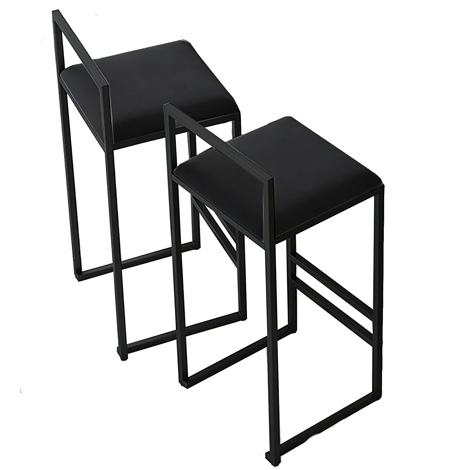 Tabourets de bar 65cm lot de 2 chaises de cuisine industrielles en velours