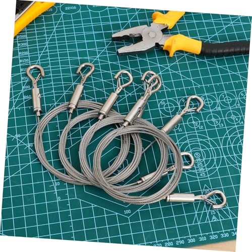 Image of 4pcs Stainless Cable for Hanging of Metal Hanging Wire Ring Long for Picture Frames Mirrors Planters Artwork
