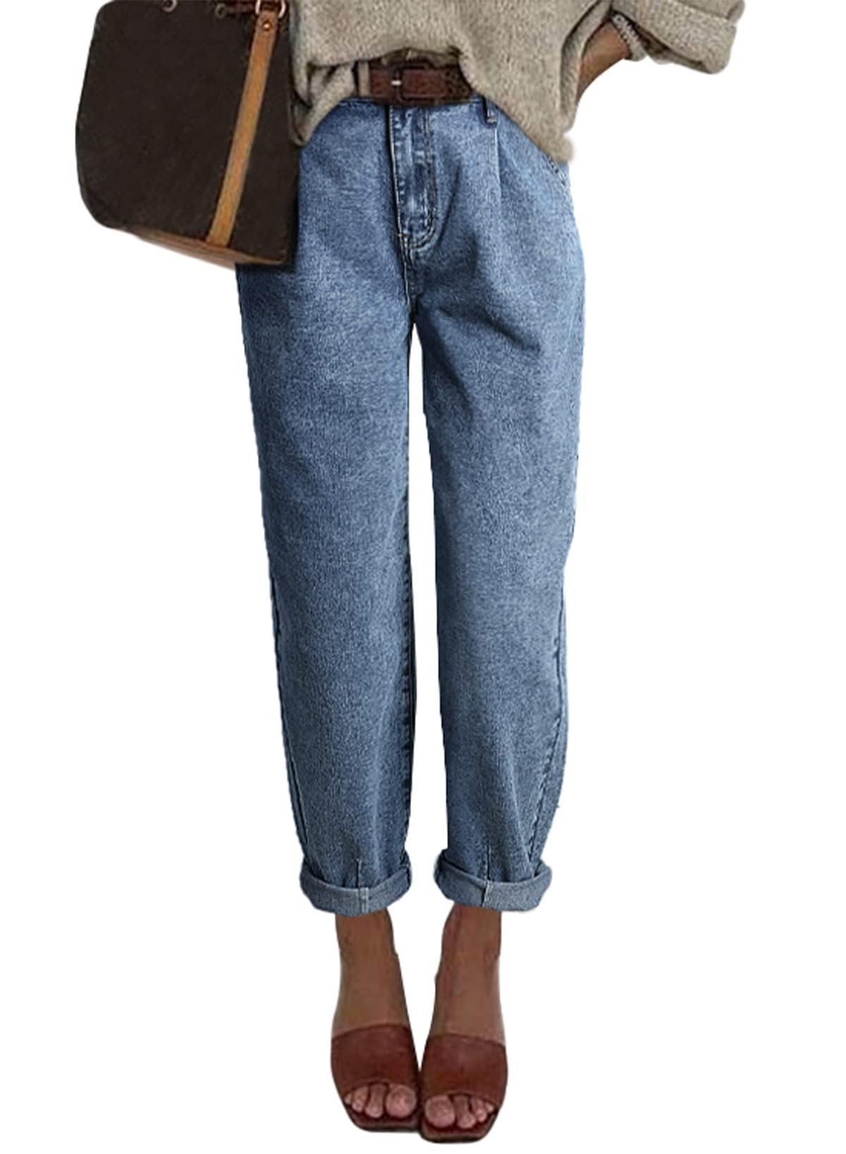 Women's High Waisted Baggy Boyfriend Barrel Jeans