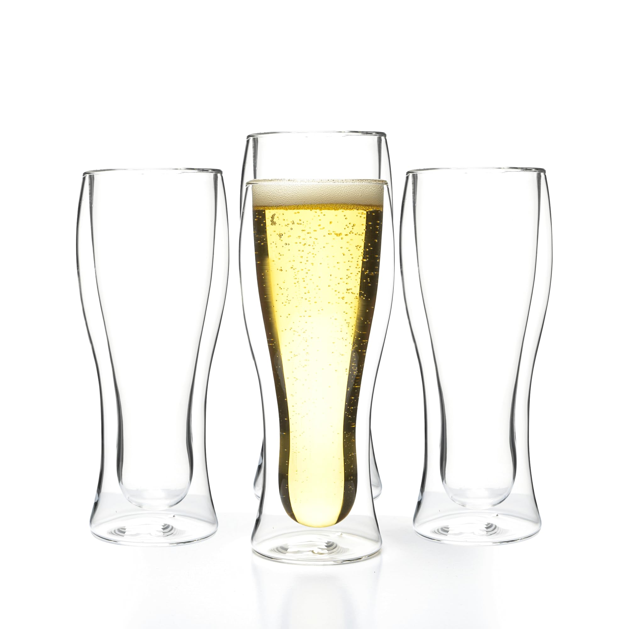 LEMONSODA Double Walled Beer Drink Glass Mug - Set of 12-12.5oz - Keep drinks insulated [2035]