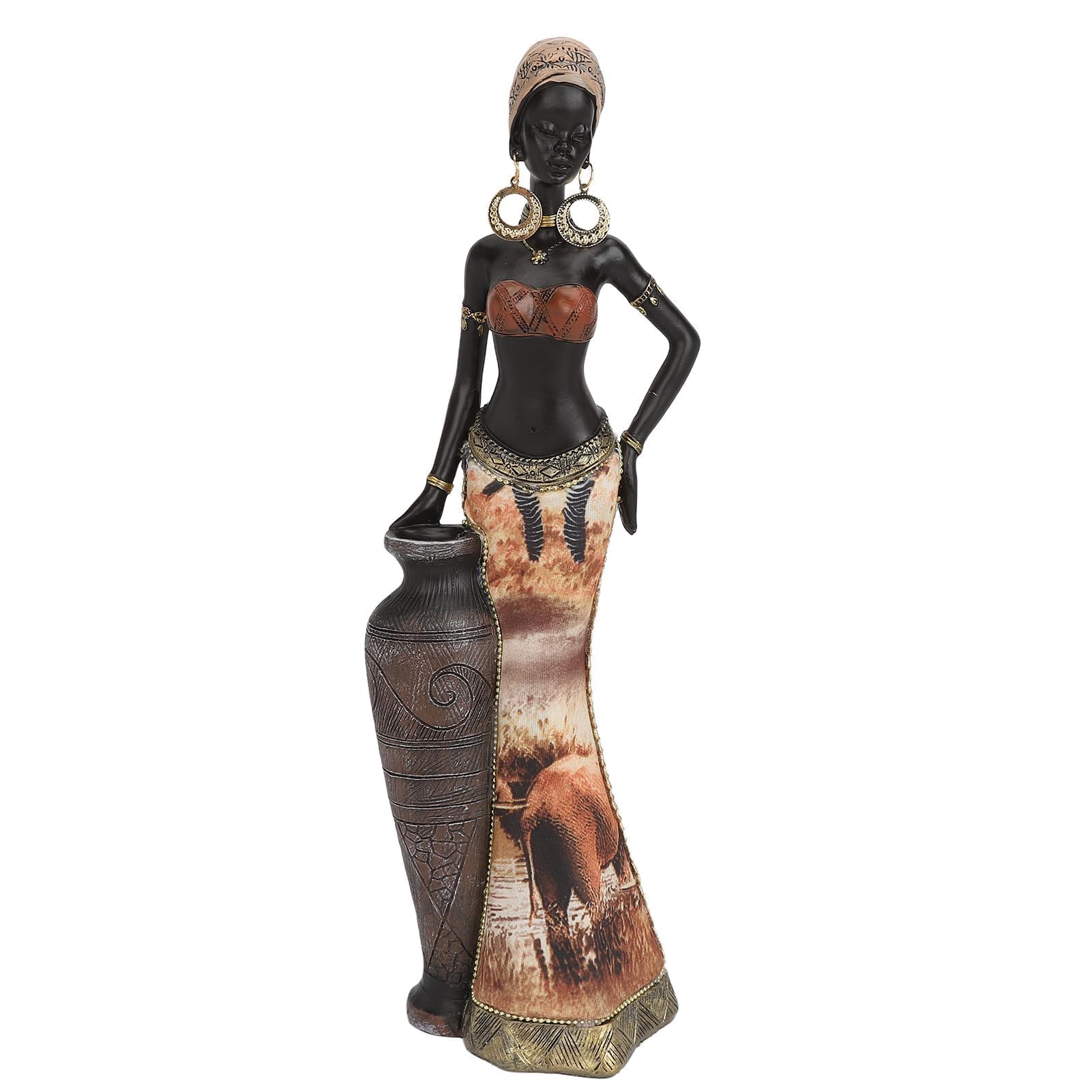 Pssopp Figura Decorativa Africana, Escultura de Mujer Tribal, Estatuilla de Dama, Arte Occidental, Ornamento Cultural, Modelo G04173B