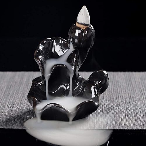 Miniatura 3 de Quemador de incienso, soporte de incienso de reflujo en cascada para el hogar, oficina, yoga, aromaterapia, adorno (Lotus)