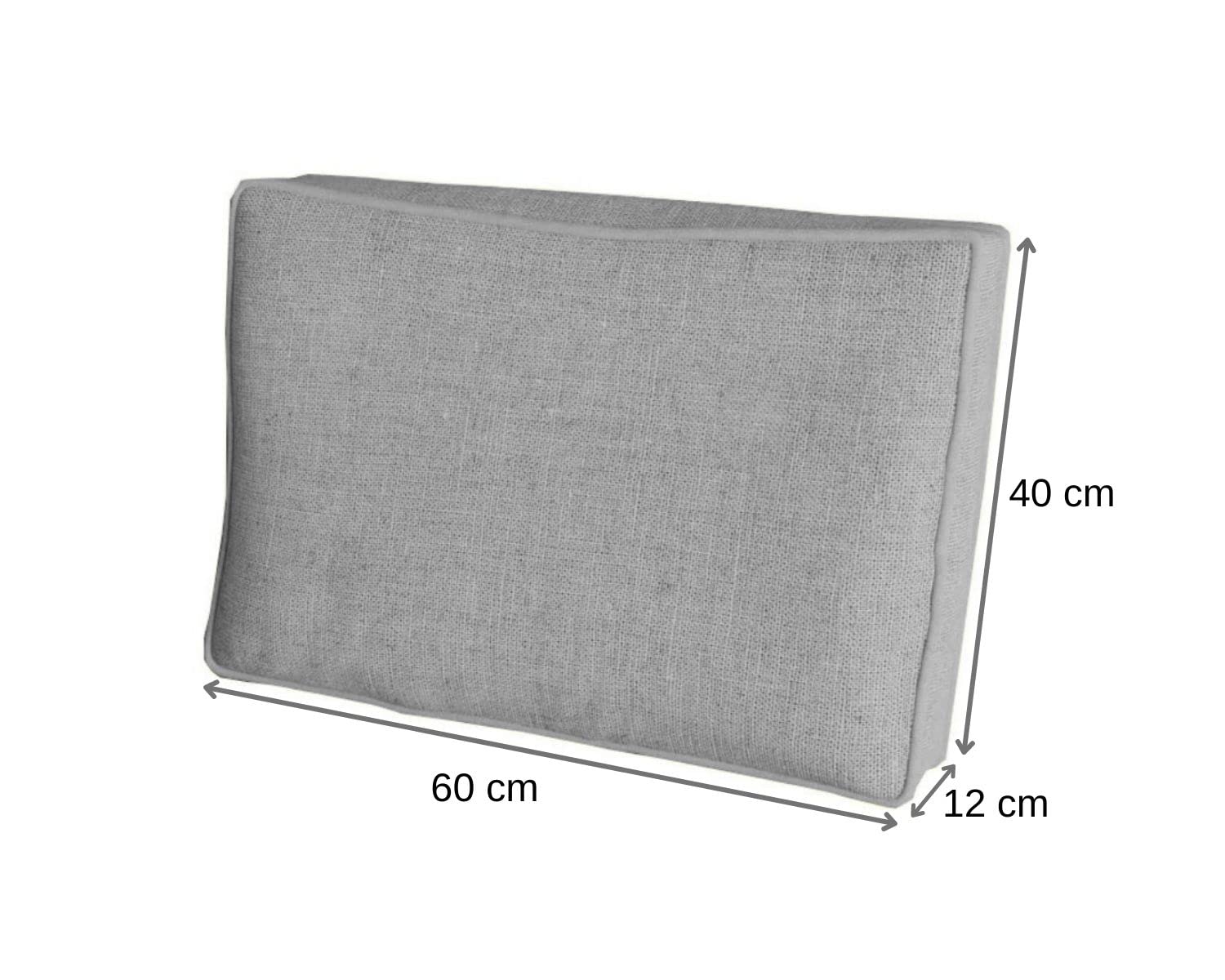 Chilly Pilley Palletkussen, tuinkussen, voor binnen en buiten, wasbaar, afneembaar zitkussen, rugkussen (120 x 40 x 10/20 cm, grijs