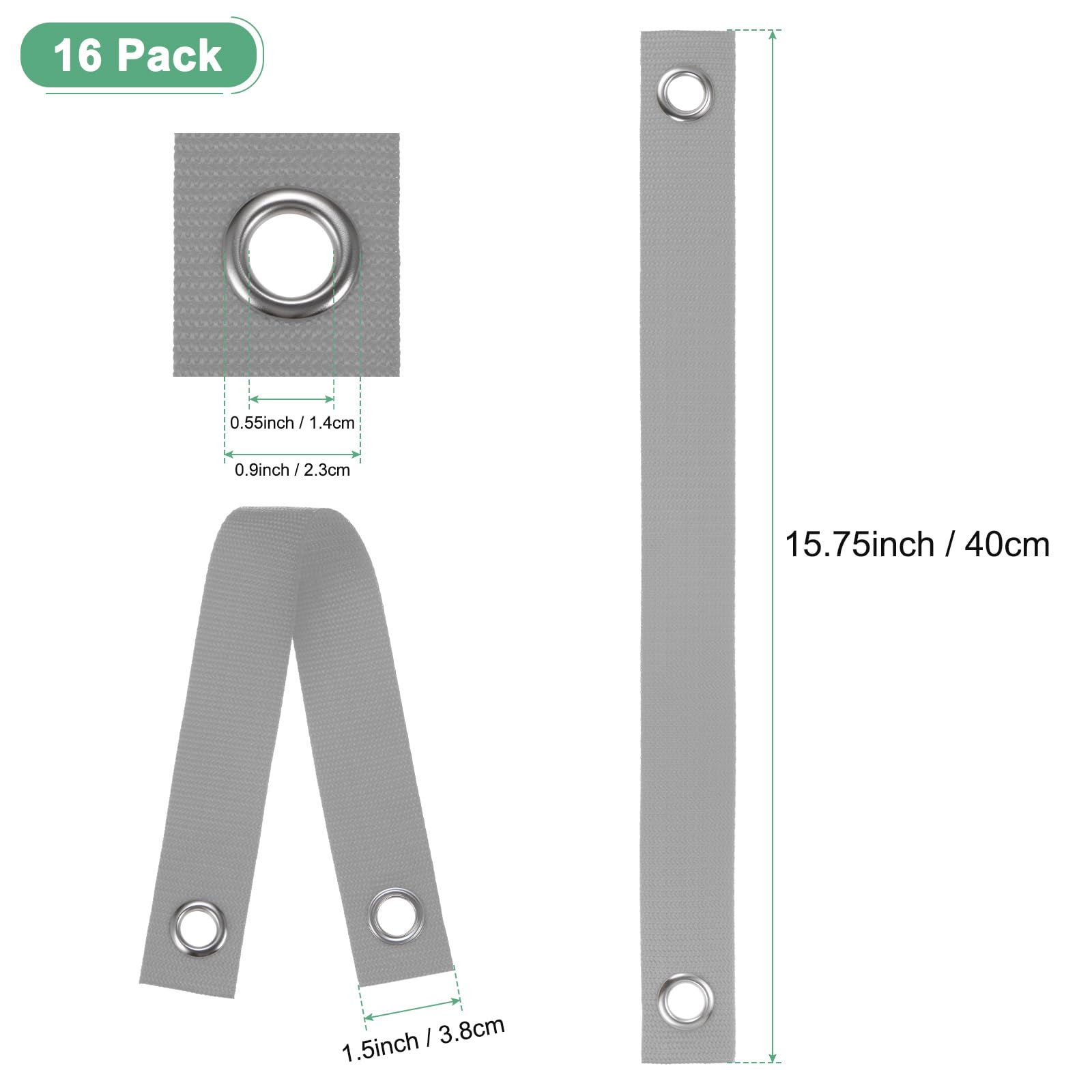M METERXITY 16-Pack Tree Straps for Staking,1.5 Inch x 15.7 Inch Tree Support Straps Nylon Tree Strap for Leaning Tree Protection/Plant Support - Image 3