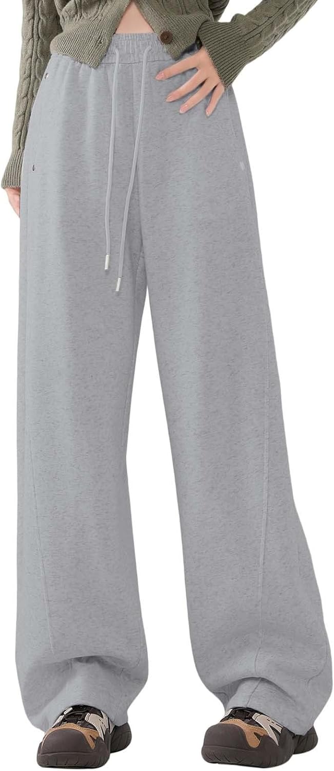 Women's Loose Wide Legged Sweatpants Baggy Tall Sport Wide Leg Joggers Yoga Athletic Loose Fit Straight Leg Open Leg