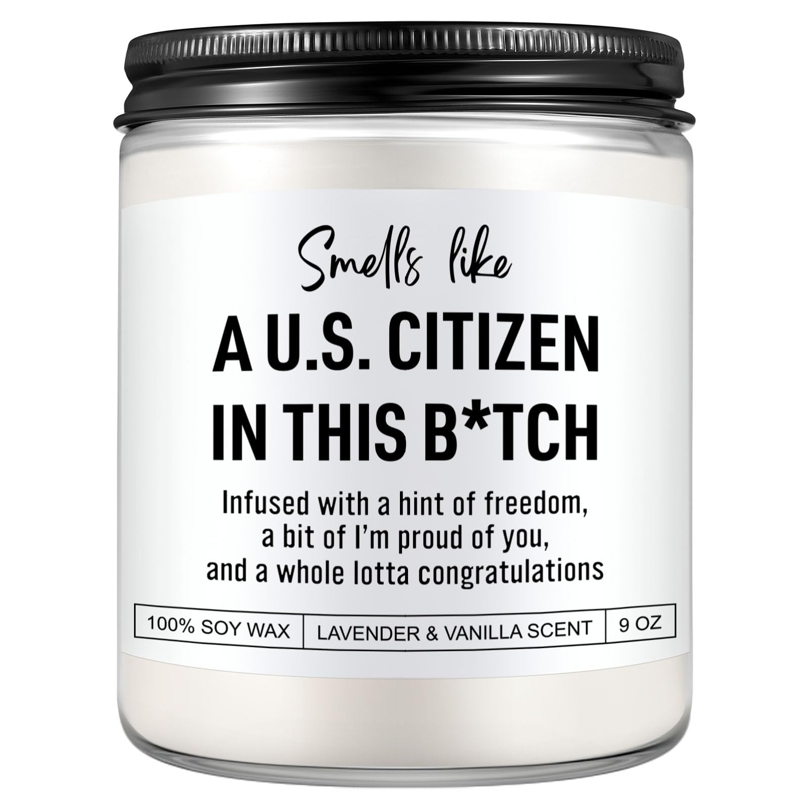 Scented Candle, US Citizenship Gifts, New American Citizen Gifts, Proud to Be an American, Citizenship Party Decorations, Congratulations Presents for New Citizens