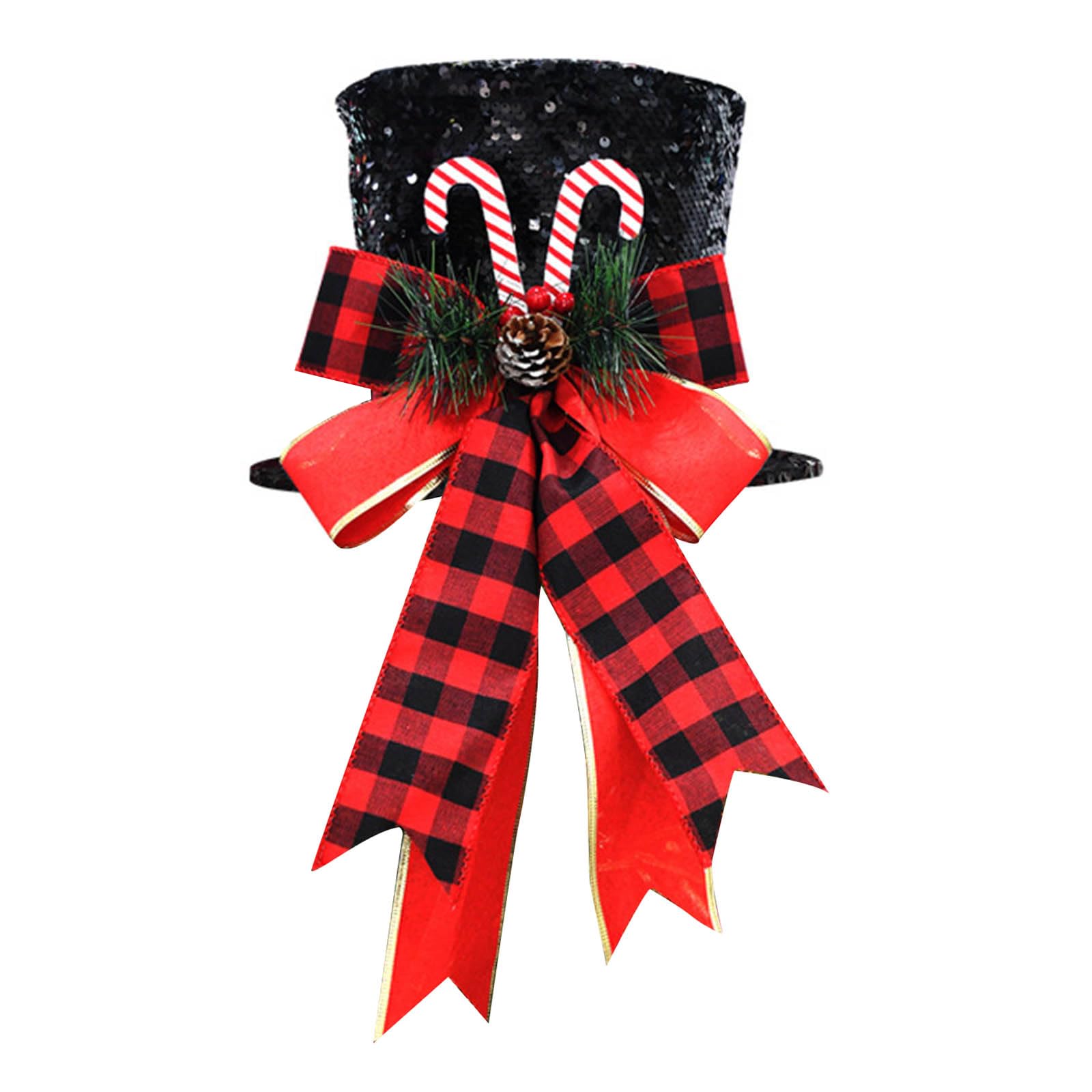 Puntale per albero di Natale, con fiocco, grande punta, decorazione per albero di Natale, decorazione da tavolo, accessori per feste, decorazione per le vacanze invernali