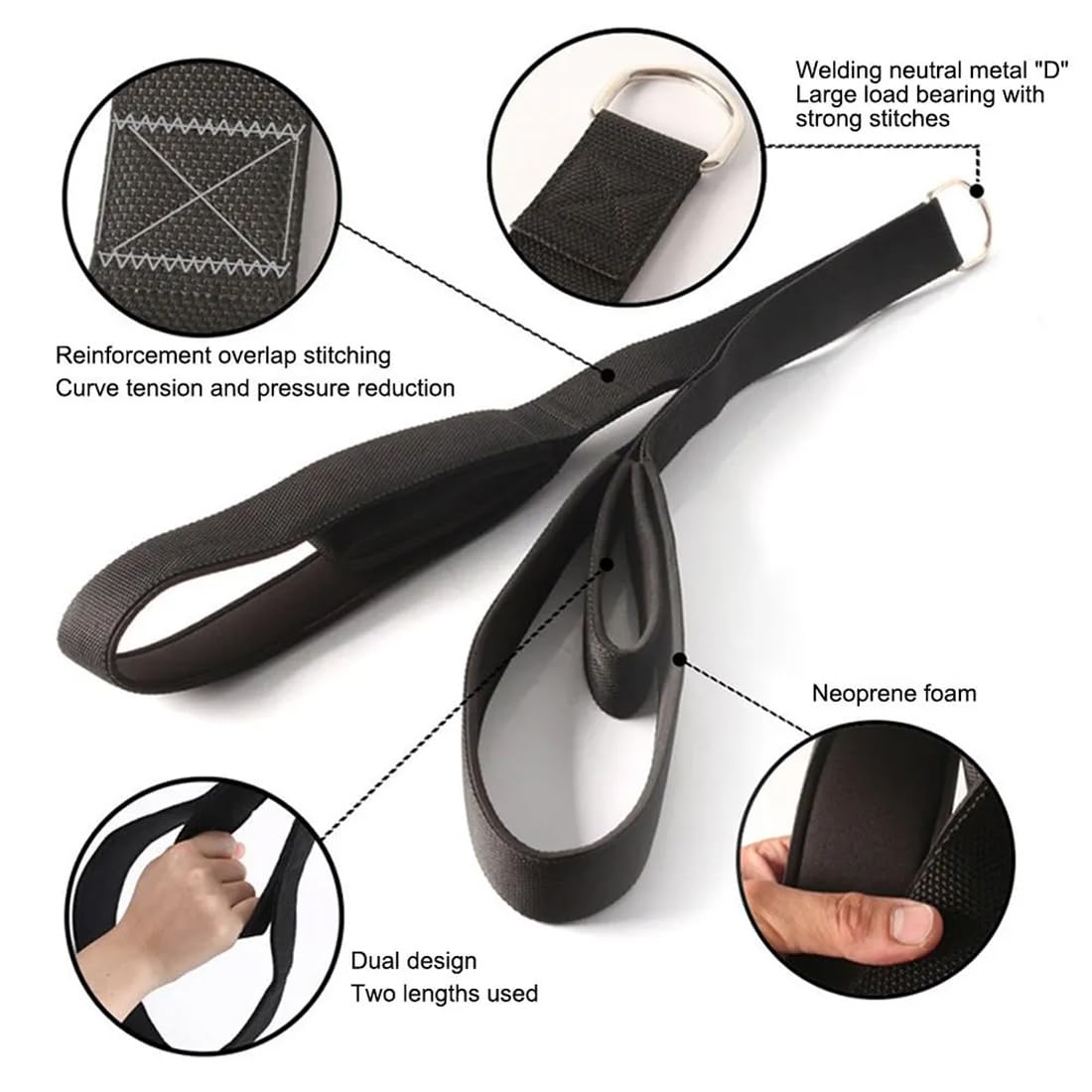 Corda Per Tricipiti Con Cavo IKOPFLN - 2 Lunghezze (74cm E 56cm) Per Allenamento A Casa - Foto 2