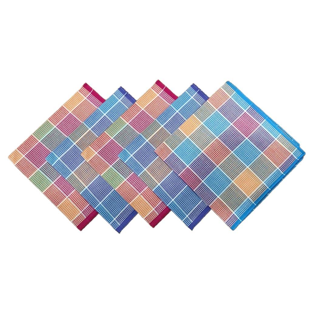 MERISHOPP 100% Cotton Plaid Handkerchiefs Hanky Pocket Square for Men Women 43x43cm| Clothing Shoes & Accessories|Mens Accessories|Handkerchiefs-picture-30
