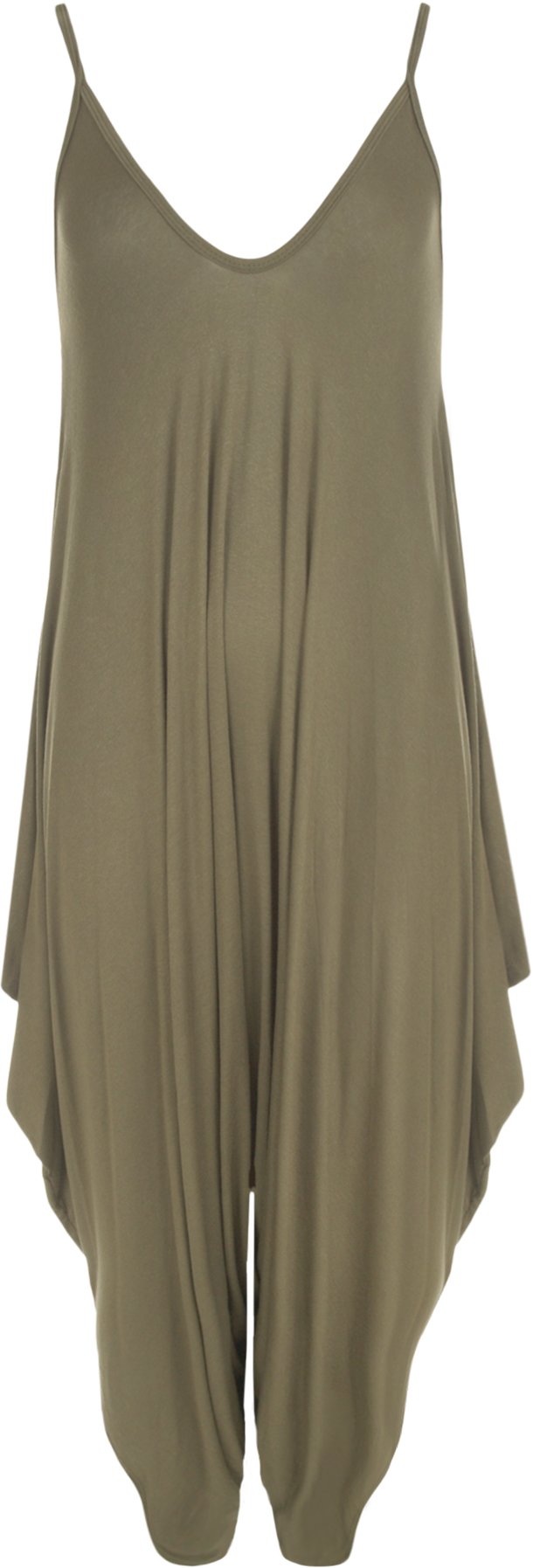Wearall Women's Green Lagenlook Strappy Baggy Harem Jumpsuit Dress Top Playsuit - 20-22