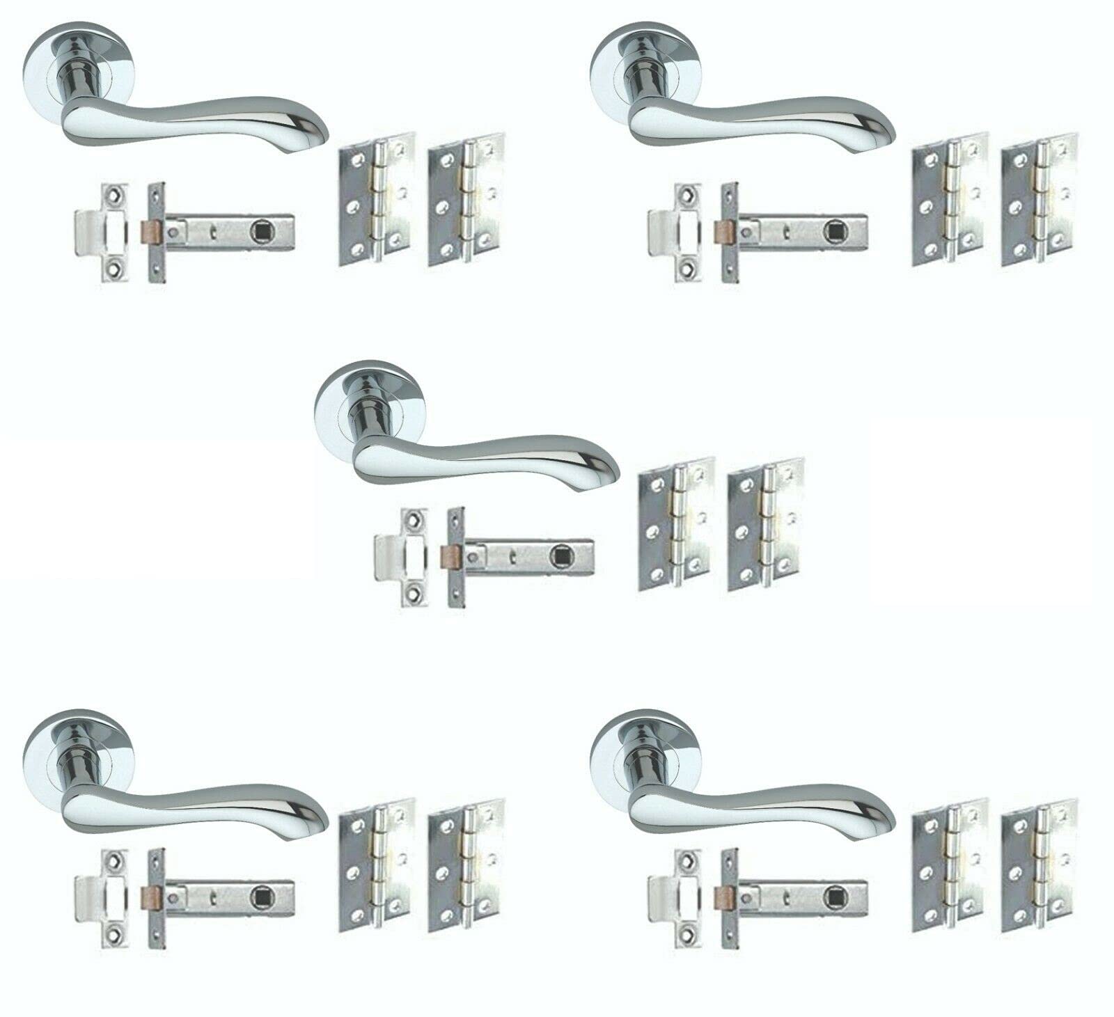 Herrajes Para Casa Juego De Manijas De Puerta Internas Modernas En Rosa Mortaja - Diseño Con Palanca Y Pestillo Armario Puertas Correderas