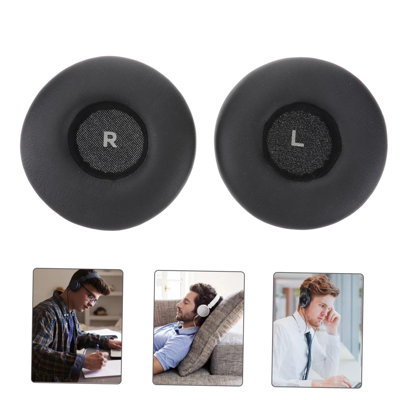 DOITOOL 2 Pares De Almohadillas De Repuesto para Auriculares Color Negro Cómodas Y De Espuma De Poliuretano.