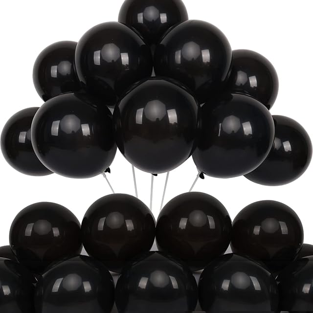 Black Balloons 50 Pack 10 Inch Black Latex Balloons for Engagement Wedding Baby Shower Anniversarie Happy Birthday Graduation Party Decorations