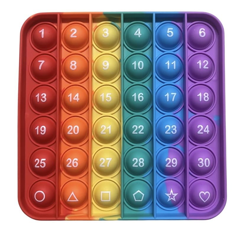 Ranzah Square Pop It Learning Toy – Numbers & ABC Alphabet Double-Sided Board, Silicone Educational Sensory Fidget Toy, Stress Relief, Portable Travel Toy for Kids Ages 3+ (Square Numbers & Alphabets) — image 1
