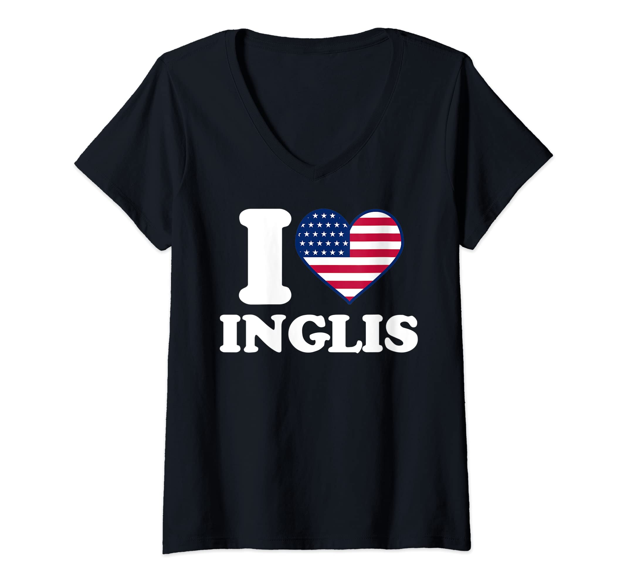 Womens I love Inglis I heart Inglis V-Neck T-Shirt