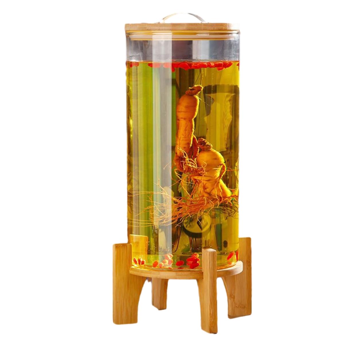 BTZHY Drink Dispenser, Commercial Glass Jar Drinks Dispenser with Stainless Steel Punch Dispenser | Drink Pitcher with Spout | Stainless Steel(15L)