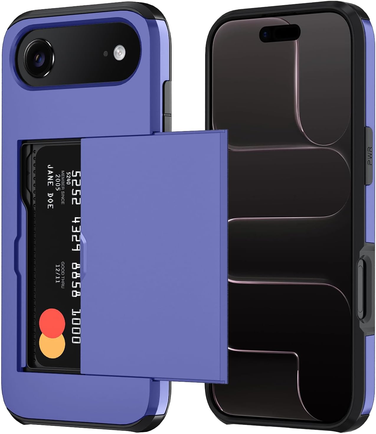 Qinmay Compatible with iPhone 17 Air Case Wallet,Built-in Card Holder, Heavy Duty Protective Dual Layer Shockproof Hidden Card Slot Slim Wallet Phone Cover for iPhone 17 Air，Purple