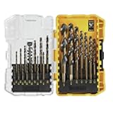 DEWALT Drill Bit Set, 21-Piece, 135 Degree Split Point, 31 Degree Helix, Black Oxide Coated, For Plastic, Wood and Metal (DWA1181)