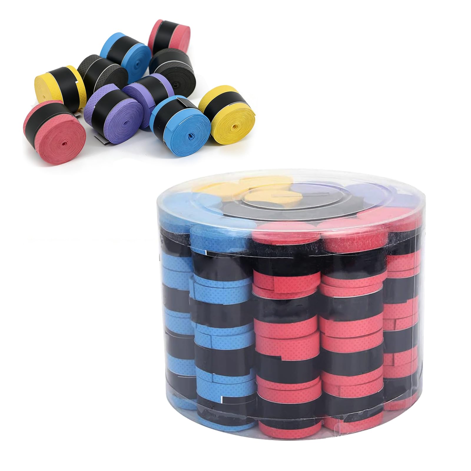 OUKENS Surgrips de Raquette de Badminton de Tennis, 60 pièces Super absorbantes de la Sueur Bande de Grip pour Raquette de Tennis Bandes, Anti-Sueur Ruban Grip pour Raquette