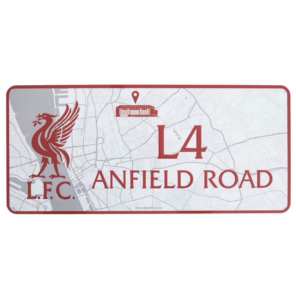 Lfc Gloss Liverpool Fc Route To Anfield Metal Wall Sign, 40 X 18 Cm, Finish