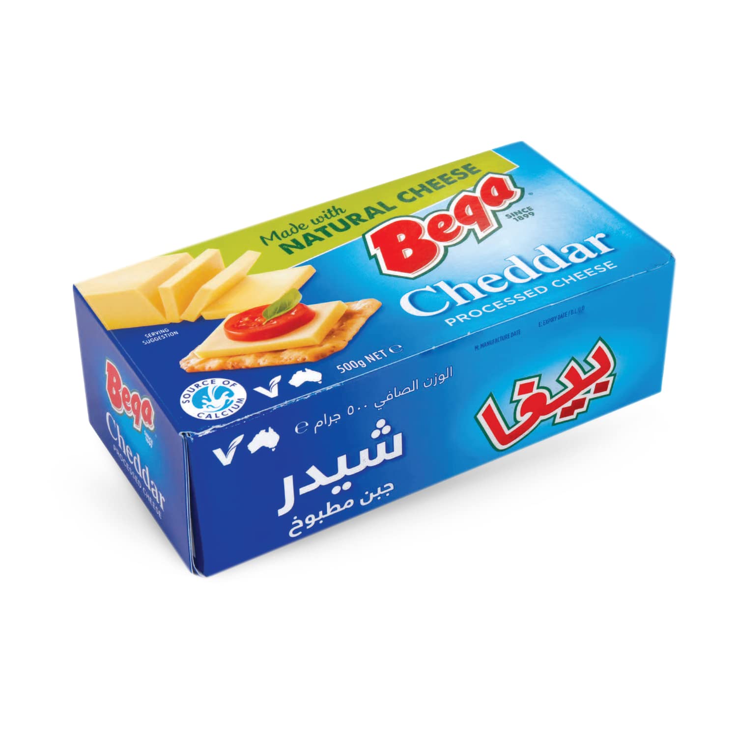Bega Processed Cheddar Cheese Block Value Pack 500 g