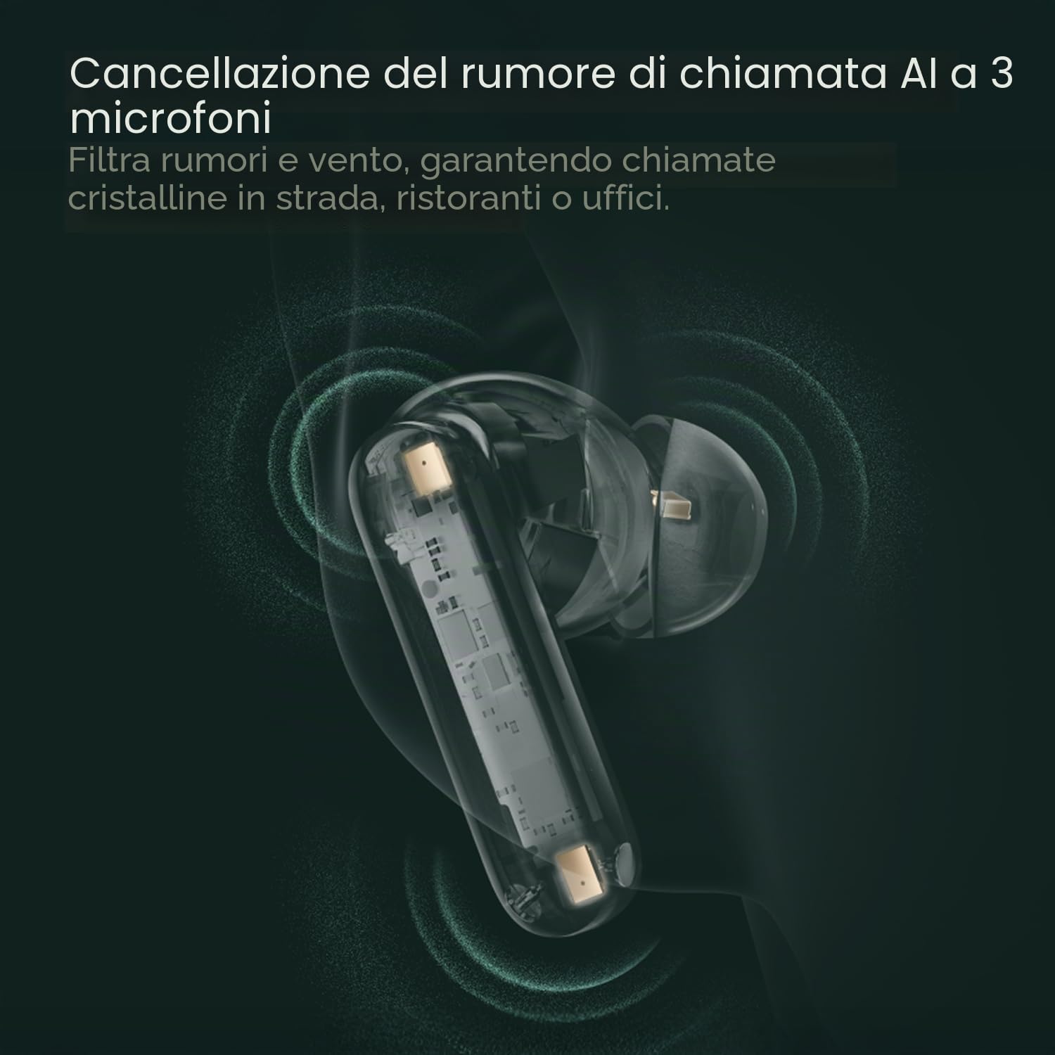 OnePlus Buds 4 auricolari wireless Bluetooth, Zen Green, E513A, in-ear, True Wireless con cancellazione attiva del rumore