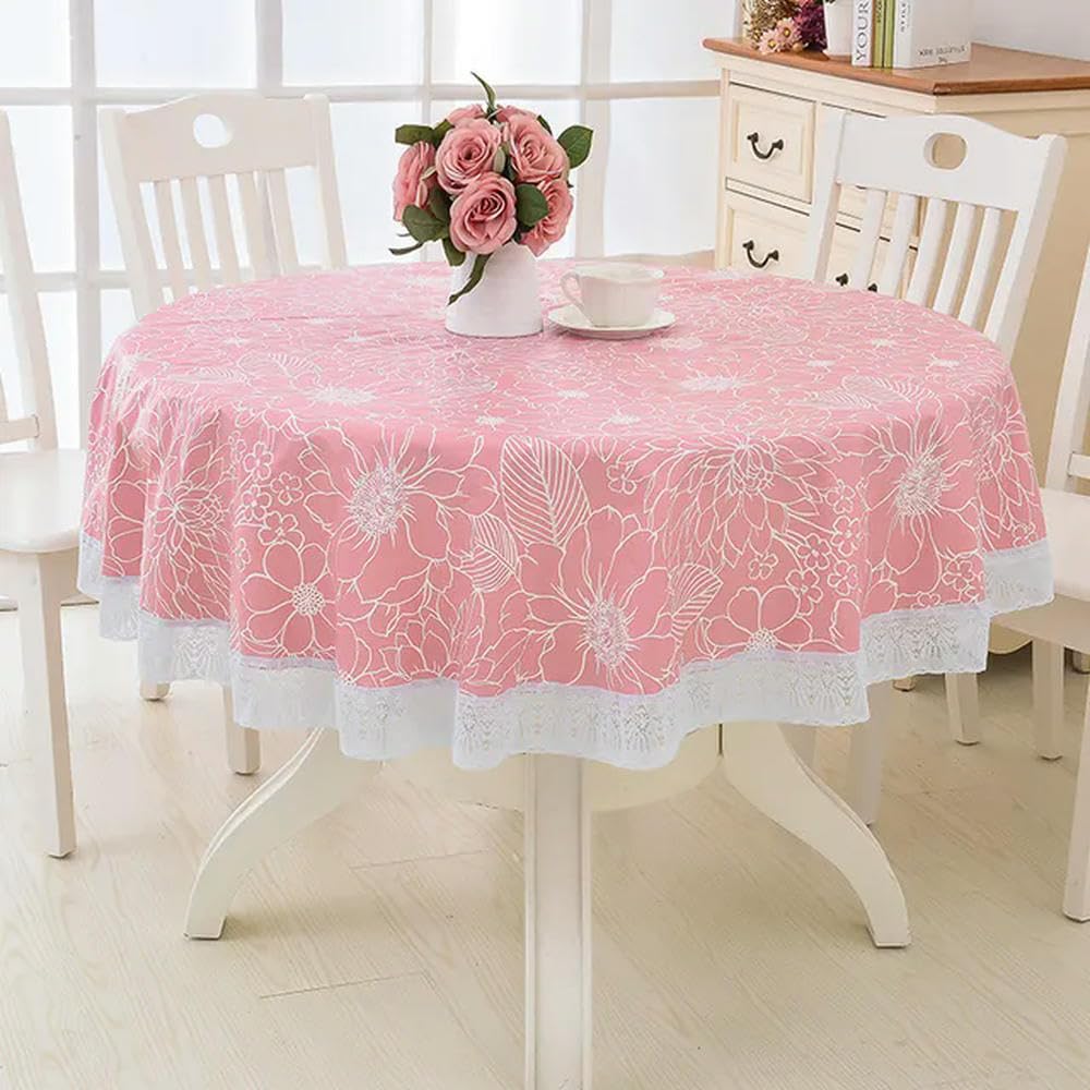 XHBYW 137-200cm PVC Hotel Waterproof and Oil Proof Large Round Tablecloth Hotel Plastic Round Table Cloth Wash Free and Scald Proof Table Cloth