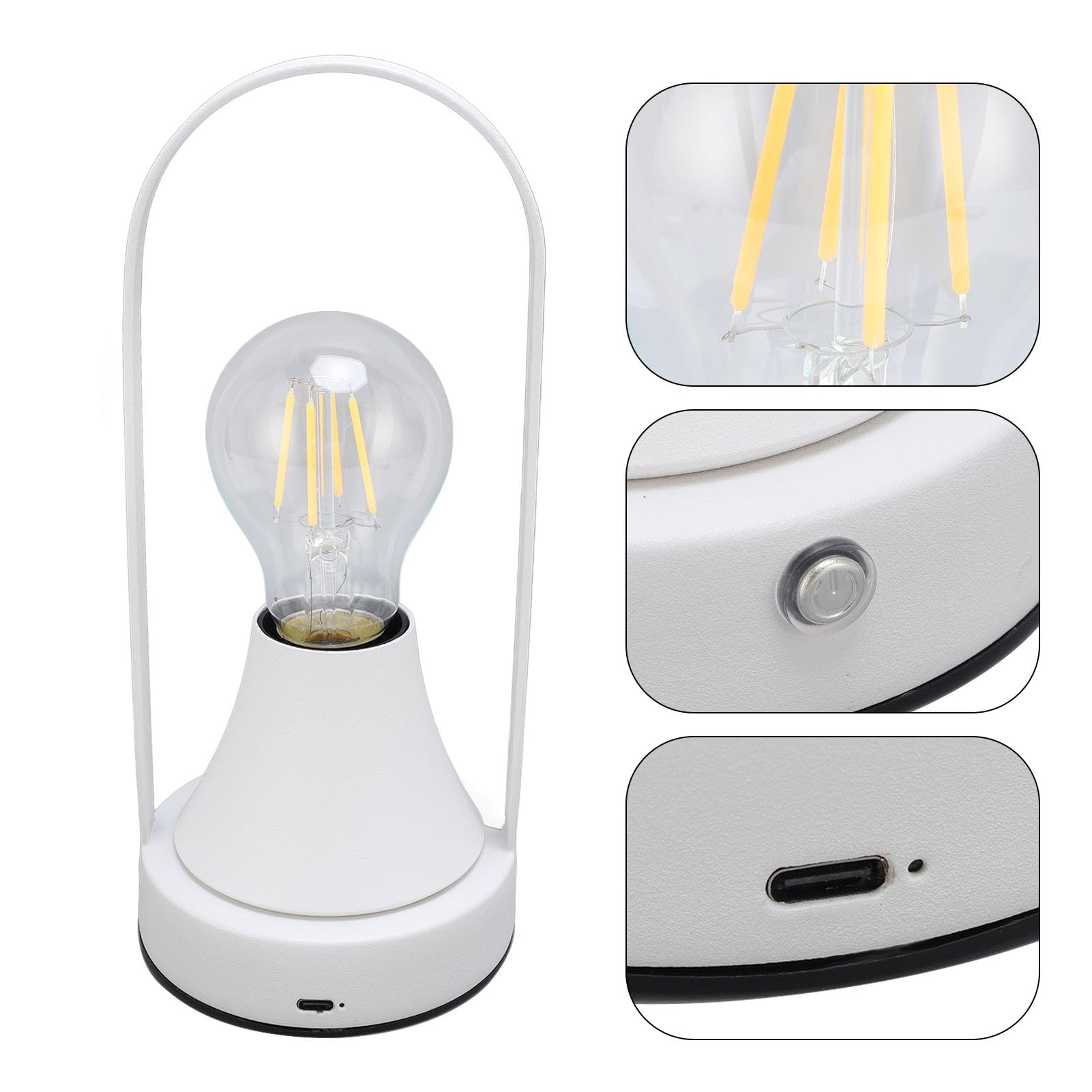 Kikumi Lampada da Comodino Touch da Scrivania Lampada da Comodino Ricaricabile Lampada da Notte Calda Dimmerabile con Lampadina a LED Alimentata a Batteria per la Casa