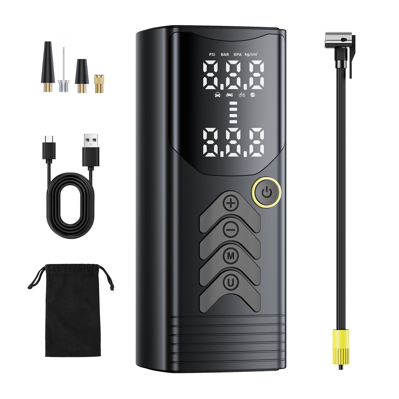 Tire Inflator Portable Air Compressor,Air Pump 150PSI with Ultra-strong motor 5X Fast Inflation Speed.Cordless 25000mAh Battery,with Tire Pressure Gauge,Tire Pump for Car Motocycle,Bike Pump,Ball Pump